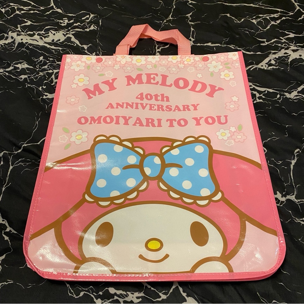 My Melody Sanrio 40th Anniversary Large Plastic Tote Bag Backpack